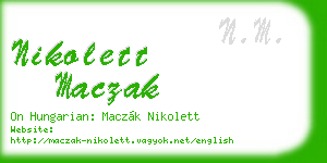 nikolett maczak business card