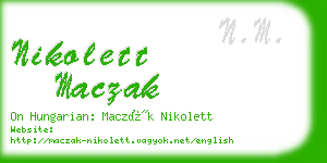 nikolett maczak business card